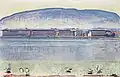 Lake Geneva with six swans by Ferdinand Hodler, 1914