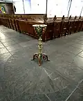 Compass rose and baptismal font