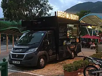 A food truck in Hong Kong