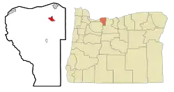 Location of Odell, Oregon