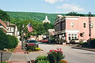 Main Street of the town of Hot Springs, Virginia