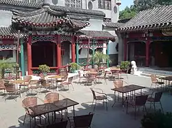 A traditional-style hotel in Beijing. Some of Beijing's historic siheyuans have been purchased and renovated by hotel chains and now function as hotels.[5]