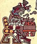Huēhuētl drawing in an ancient manuscript.