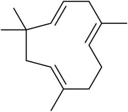 Humulene, a sesquiterpene.