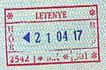 A later passport stamp for the same border crossing.