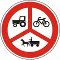 C-020 No entry for farm vehicles, horse drawn carriages or cyclists