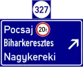 Preliminary exit indicator on motorway