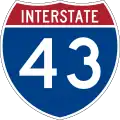 Interstate 43 marker