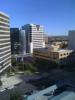 A vew of Independence Plaza and the Summit Building. Independence Plaza is Midland's 4th tallest building.