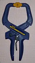A hand scissor clamp