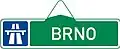 Route indicator with direction via expressway-ring road (single destination) (old)