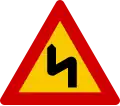 Dangerous curve first to left