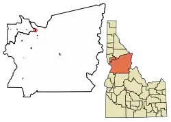 Location of Kamiah in Lewis County and Idaho County, Idaho.