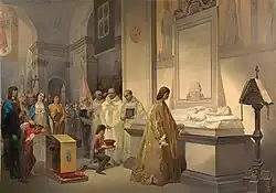 Duke Ludovico visited the tomb of his wife in the church of Santa Maria delle Grazie, Alessandro Reati, between 1850 and 1873.