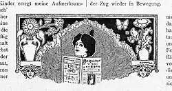 Illustration by Frank C. Papé in Radlerin und Radler magazine. (1898)