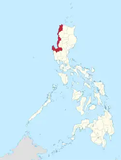 Map of the Philippines highlighting the Ilocos Region