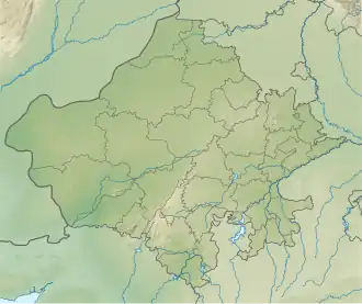 Map showing the location of Tal Chhapar Sanctuary