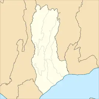 Map of districts in Gianyar Regency