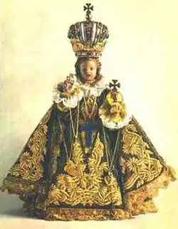 Infant Jesus of Prague, one of several miniature statues of an infant Christ that are much venerated by the faithful