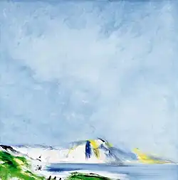 Image 9Ingo Kühl "Färöer II" from the picture cycle Färöer, 1995, oil on cotton, 120 x 120 cm (from Culture of the Faroe Islands)