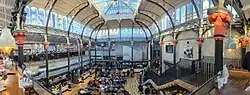 Panoramic picture of the inside of Smithfield Market Hall, home to food hall Mackie Mayor