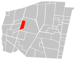 Location of Insurgentes San Borja (in red) within Benito Juárez borough