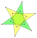 Isotoxal hexagram (compound) 2{(3/2)α} has density 4.