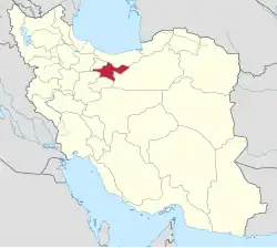 Location of Tehran province within Iran