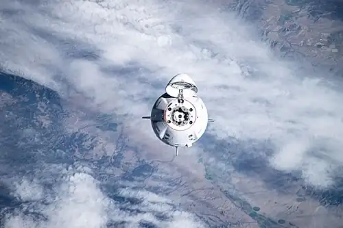 Crew Dragon Freedom approaches the International Space Station