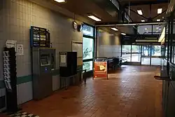 Waiting hall with ticket kiosk