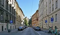 View to the east, at the intersection with Loretańska Street