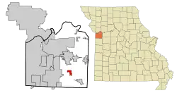 Location of Lake Lotawana, Missouri
