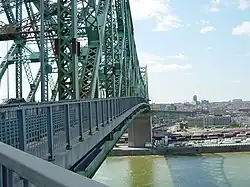 View from the bridge, before the suicide prevention barriers were installed