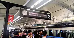 Jakarta MRT passengers waiting for the train