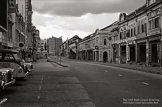 Jalan Tuanku Abdul Rahman, one of the main sites of rioting, was devoid of people after the curfew was announced.