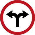 R35-8 Turn left or right ahead