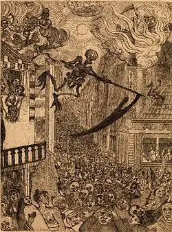 Death Pursuing Humanity (1896) etching, 24.1 × 18.2&nbsp;cm, Museum of Fine Arts, Ghent