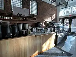 Photograph of the interior of a coffee shop