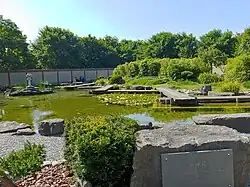 View of the pond and yatsuhashi bridges