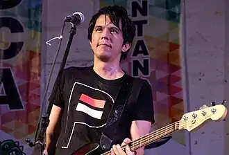 Sergio as a touring musician for Rivermaya in 2016
