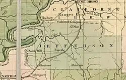Church Hill and other settlements of Jefferson County mapped 1839