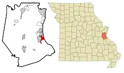 Location of Crystal City, Missouri
