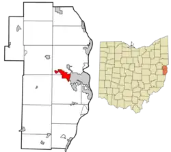 Location of Wintersville in Jefferson County, Ohio