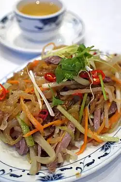 A jellyfish and roast duck salad