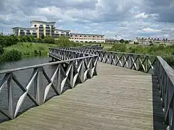 Wetlands walkway in Cardiff Bay