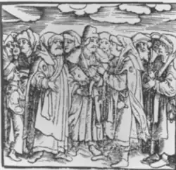 Jews Disputing, woodcut in A. Margaritha, Der Gantz Jüdisch Glaub (Augsburg, 1530).