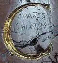 Crucius' graffiti on the epitaph of Erasmus of Rotterdam in Basel Minster