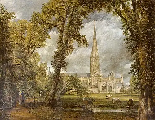 Constable, Salisbury Cathedral from the Bishop's Garden [1823 version] (Ulmus × hollandica[12])