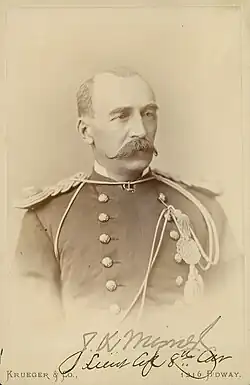 1880 sepia-toned carte-de-visite photo of Lieutenant Colonel John K. Mizner in dress uniform