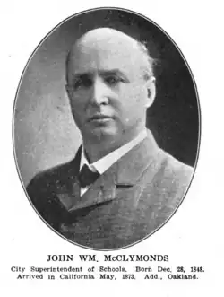 John William McClymonds, former superintendent and namesake of the school
